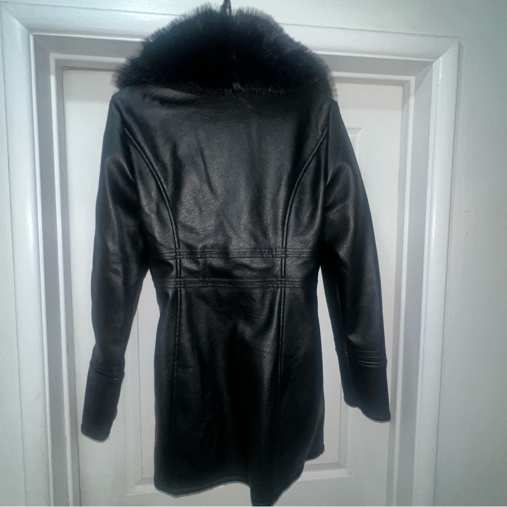 B.coature women's faux leather and fur jacket size medium M - Picture 7 of 8